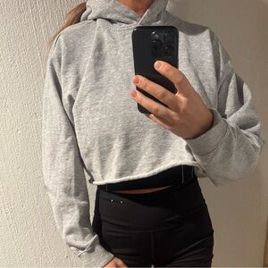 Gray Women's Cropped Hoodie